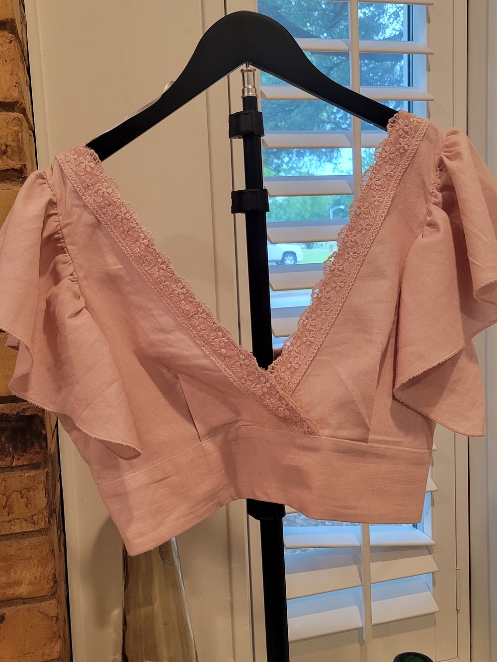 Love Tree Dusty Rose Smocked Top